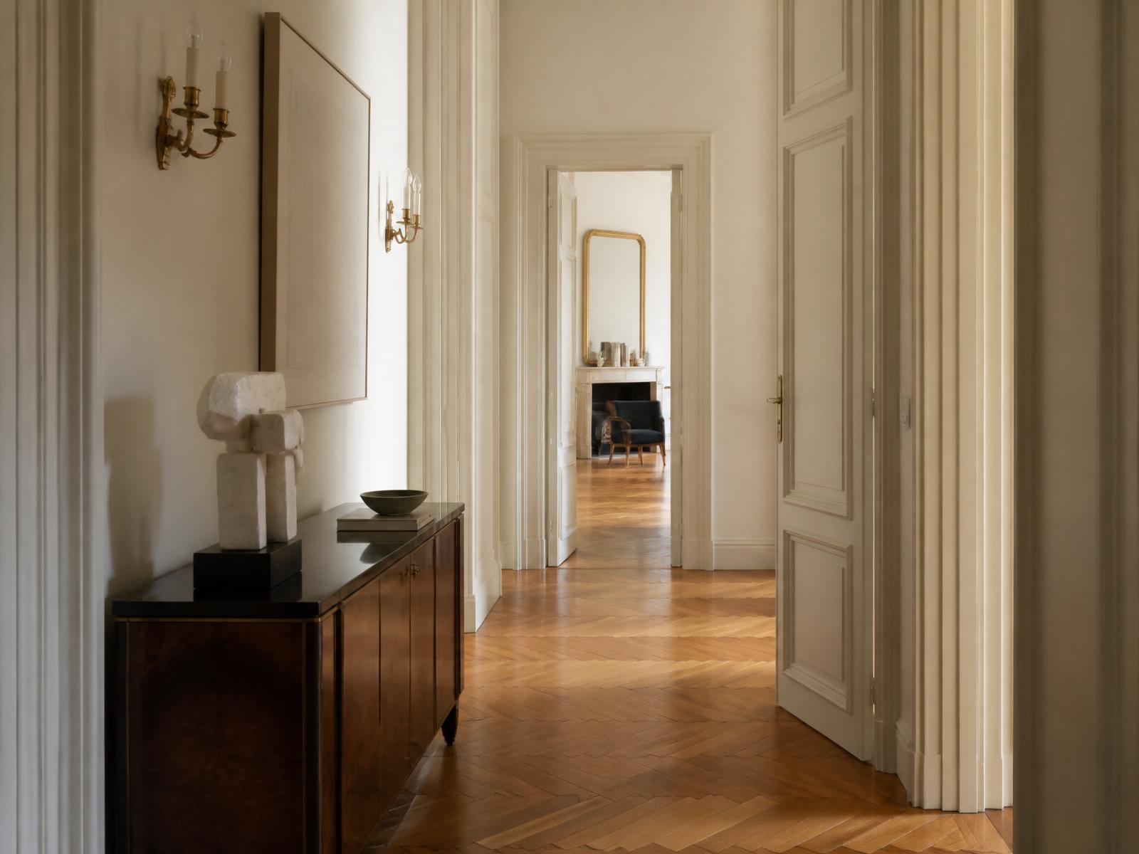 Herringbone hallway